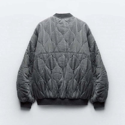 Damen Gesteppte Baumwolljacke Grau