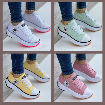 Damen Sneaker Bequem Flach