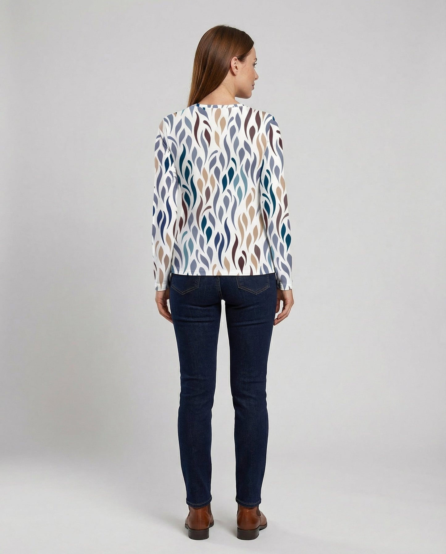 Damen T-Shirt Elegantes Baumwolle Weiß