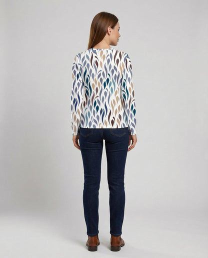 Damen T-Shirt Elegantes Baumwolle Weiß