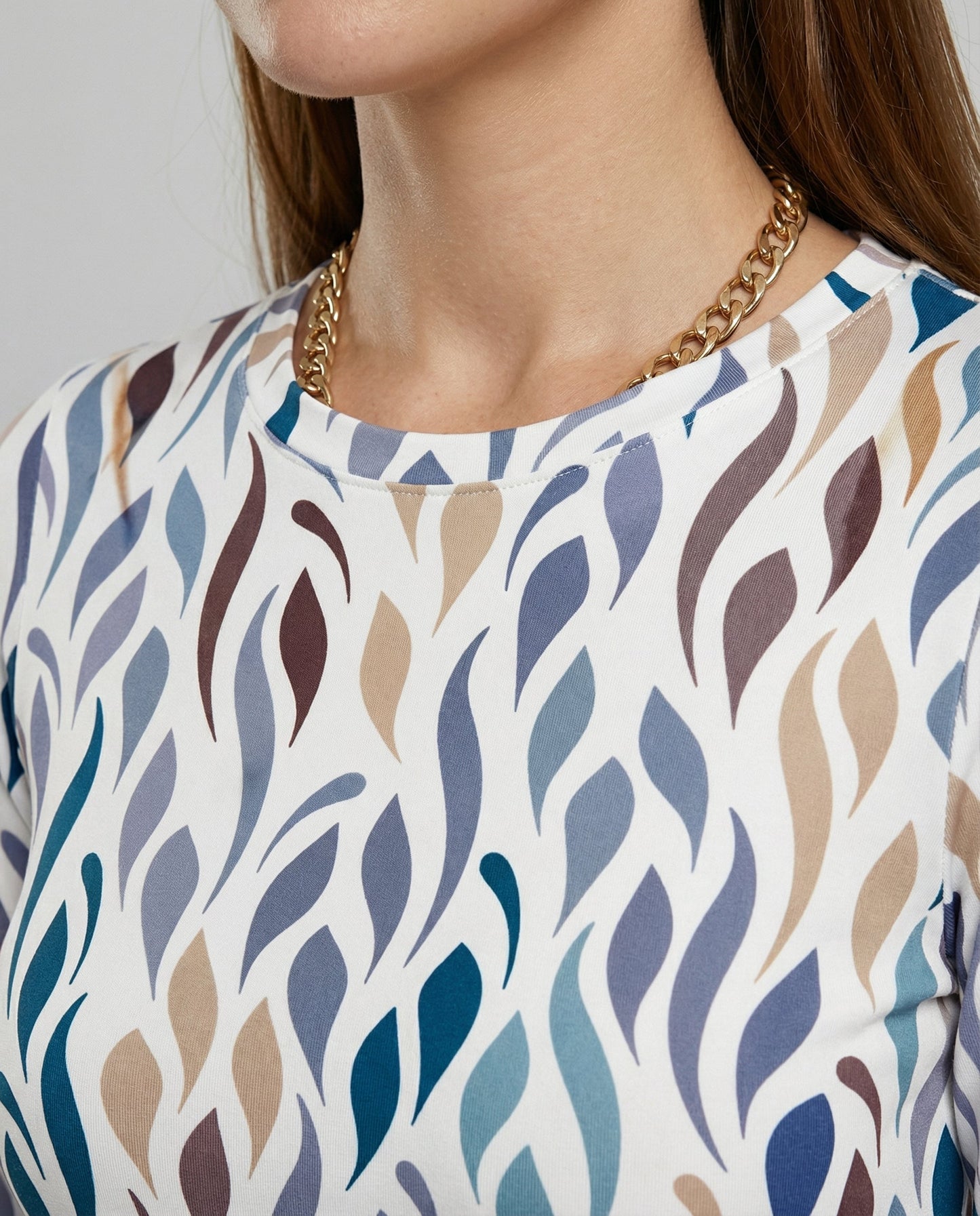 Damen T-Shirt Elegantes Baumwolle Weiß
