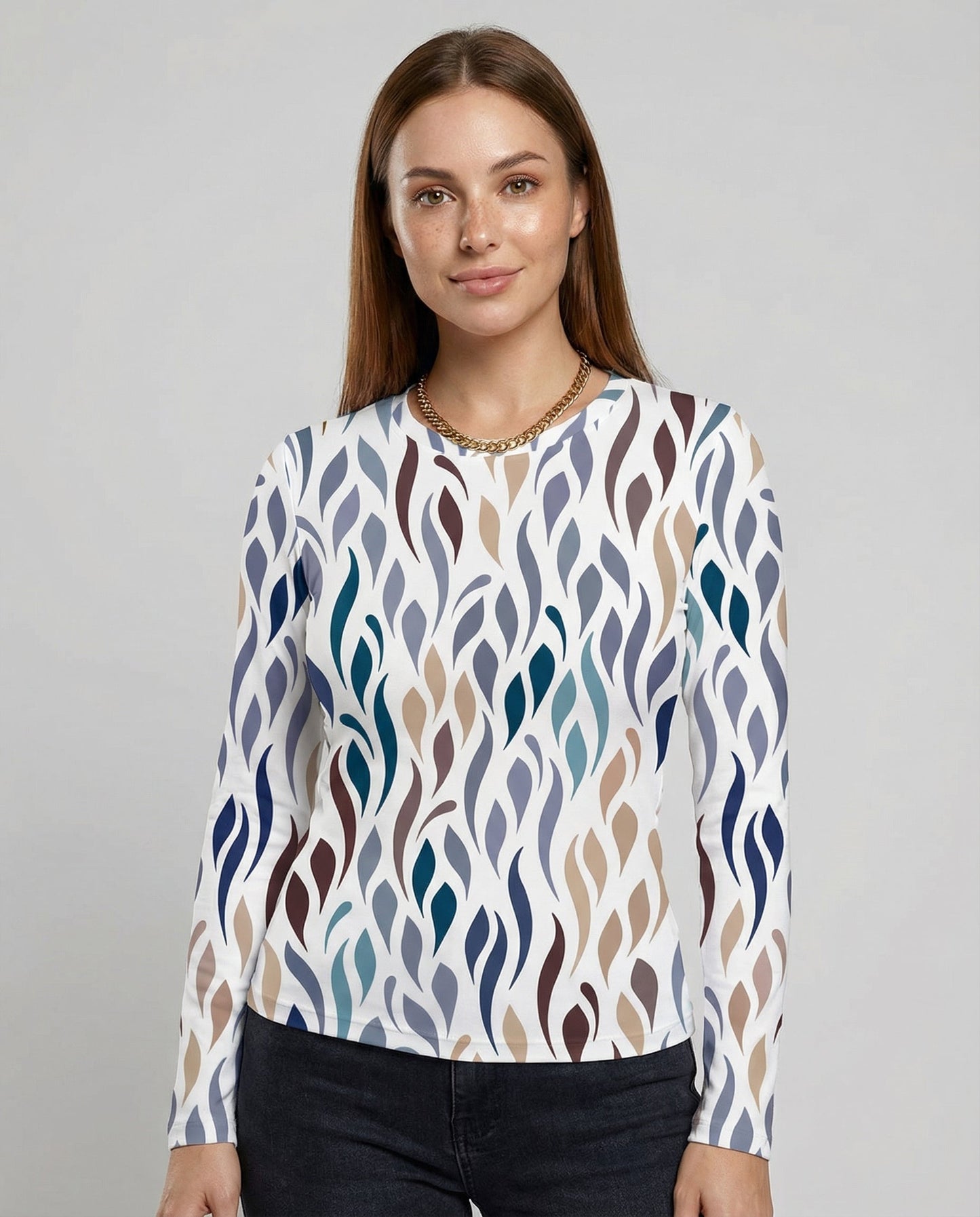 Damen T-Shirt Elegantes Baumwolle Weiß - Eveloria