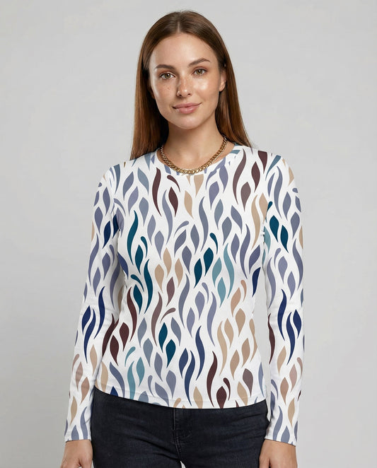 Damen T-Shirt Elegantes Baumwolle Weiß - Eveloria