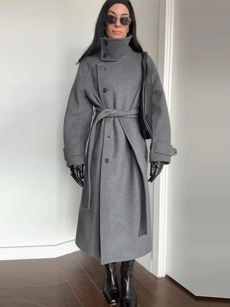 Damen Winter-Trenchcoat mit Gürtel Kälteschutz