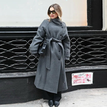 Damen Winter-Trenchcoat mit Gürtel Kälteschutz