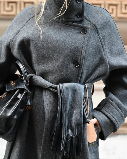 Damen Winter-Trenchcoat mit Gürtel Kälteschutz