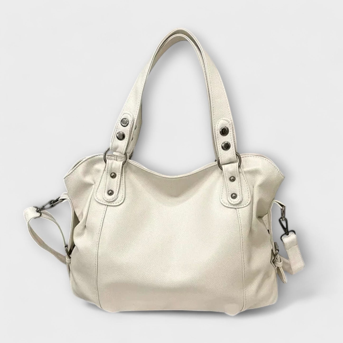 Damen Schultertasche Schlank Leder Schwarz - Eveloria