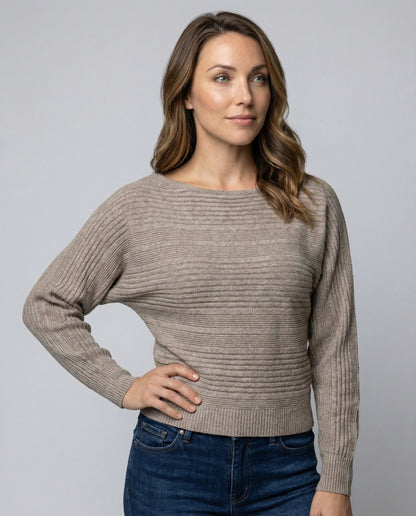 Damen Fledermausärmel Bluse - Eveloria