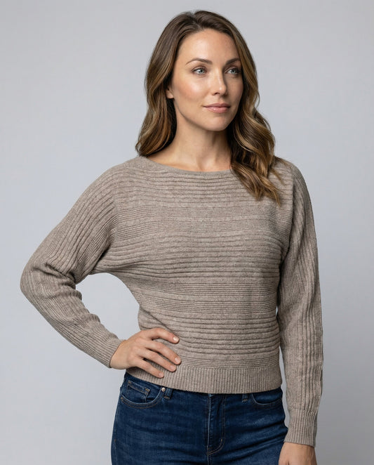 Damen Fledermausärmel Bluse - Eveloria