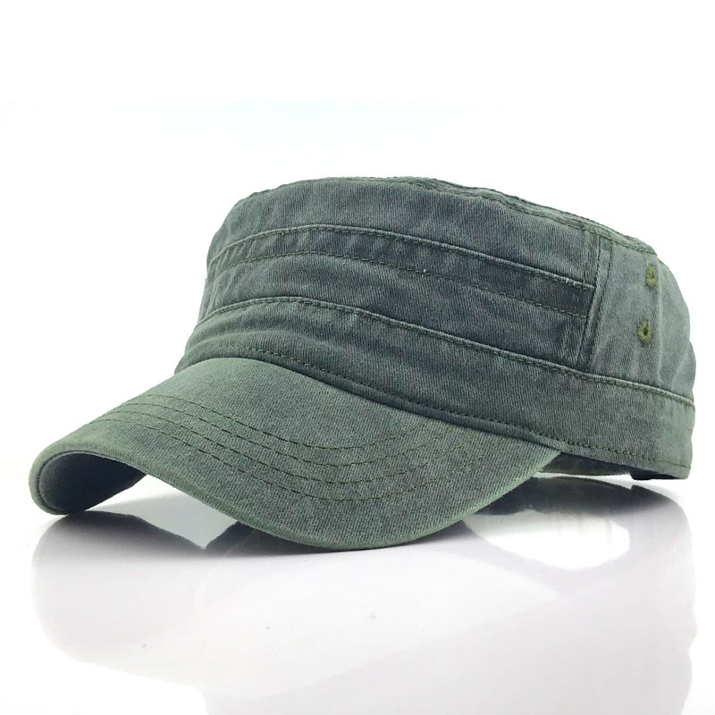 Field Cap - Lässige Kadettenmütze mit flachem Schirm für Männer-Dunkelgrün-Einheitsgröße-Chaps Herrenmode