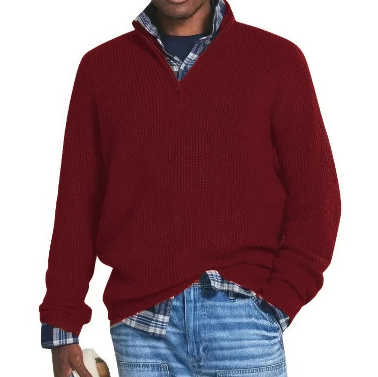 Adelbert Herren Strickpullover Reißverschluss