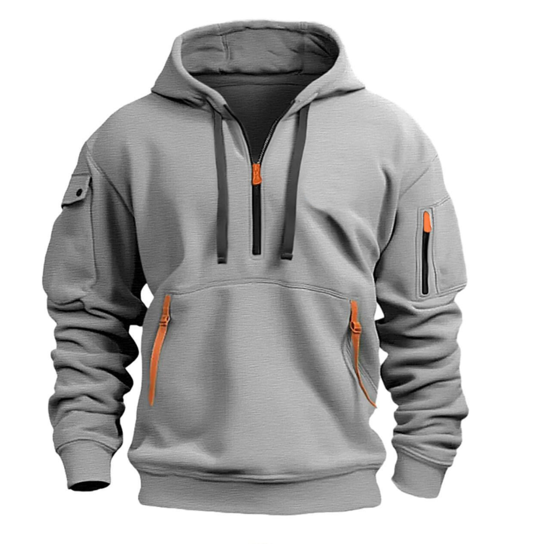 Hugo Herren Hoodie Freizeit Reißverschluss-Taschen