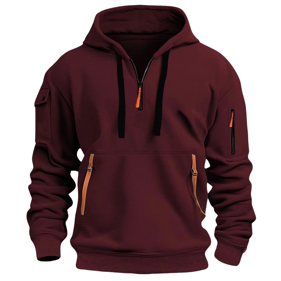 Hugo Herren Hoodie Freizeit Reißverschluss-Taschen
