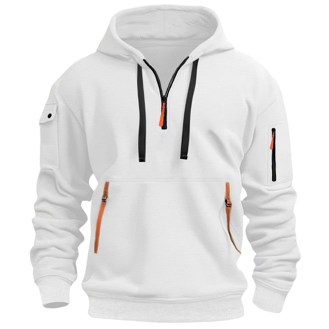 Hugo Herren Hoodie Freizeit Reißverschluss-Taschen