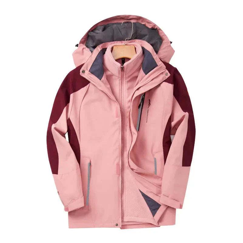 Eveloria Damen 3-in-1 Winterjacke Wasserdicht