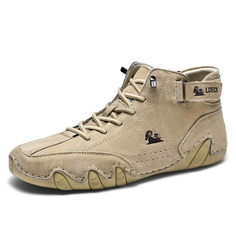 Herren Barfußschuhe High- Schnür-Klettverschluss