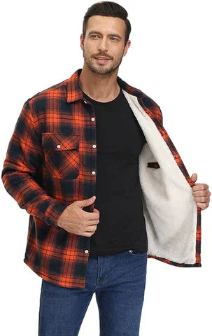 Herren Flanellhemd Fleece Gefüttert Kariert - Eveloria