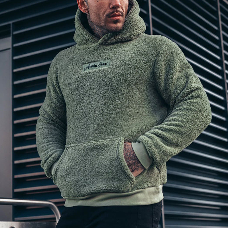Männer Fleece-Hoodie Teddy Bequem Schwarz - Eveloria