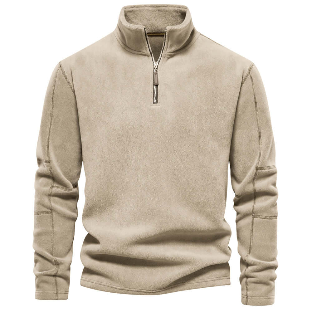 Herren Fleece Pullover Halbzip Warm Quarter Zip Fleece - Eveloria