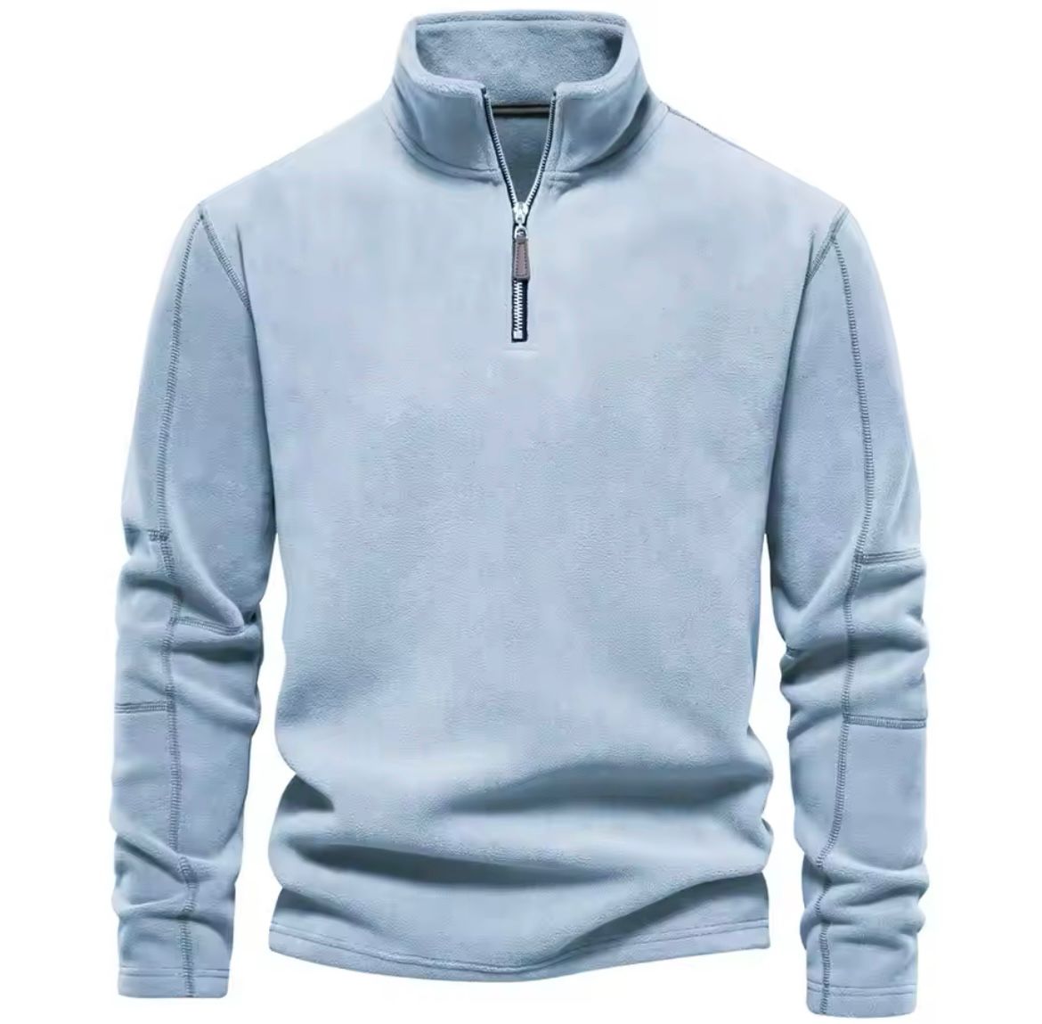 Fleece-Pullover | Half-Zip | Warm | Quarter-Zip-Fleece | Herren-Fleece-Hellblau-S-Chaps Herrenmode