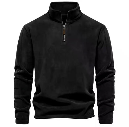 Fleece-Pullover | Half-Zip | Warm | Quarter-Zip-Fleece | Herren-Fleece-Schwarz-S-Chaps Herrenmode