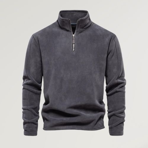 Herren Fleece Pullover Langarm Quarter Zip - Eveloria