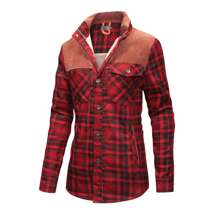 Fleece gefütterte Jacke | Kariert | Button-Up | Karierte Jacke | Herren Überhemd-Chaps Herrenmode