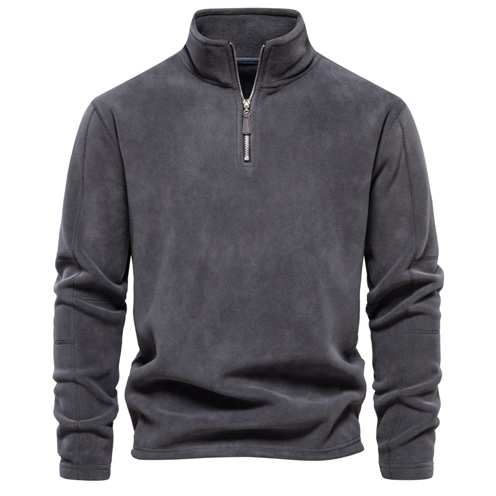 Herren Fleece-Pullover Kurzreißverschluss Warm - Eveloria