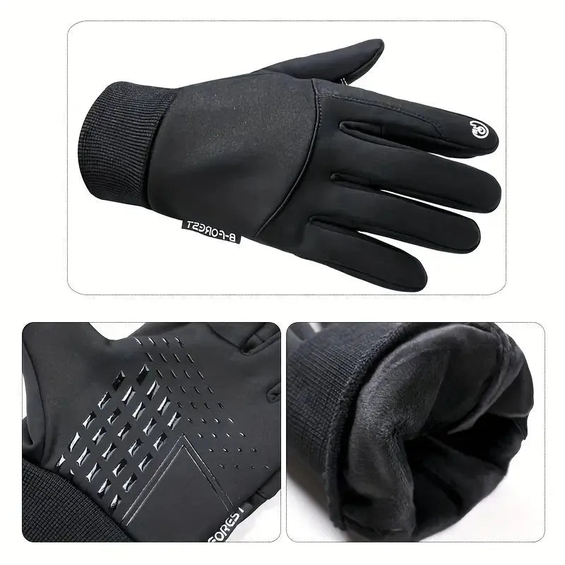 Eveloria Handschuhe Fleece Winddicht Wasserdicht Schwarz - Eveloria