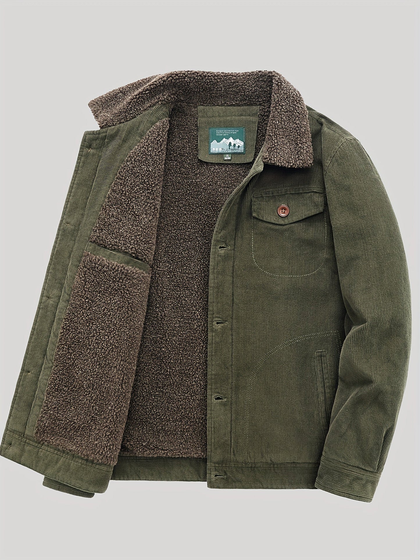 Herren Fleecejacke Knopfverschluss Winddicht Schwarz - Eveloria