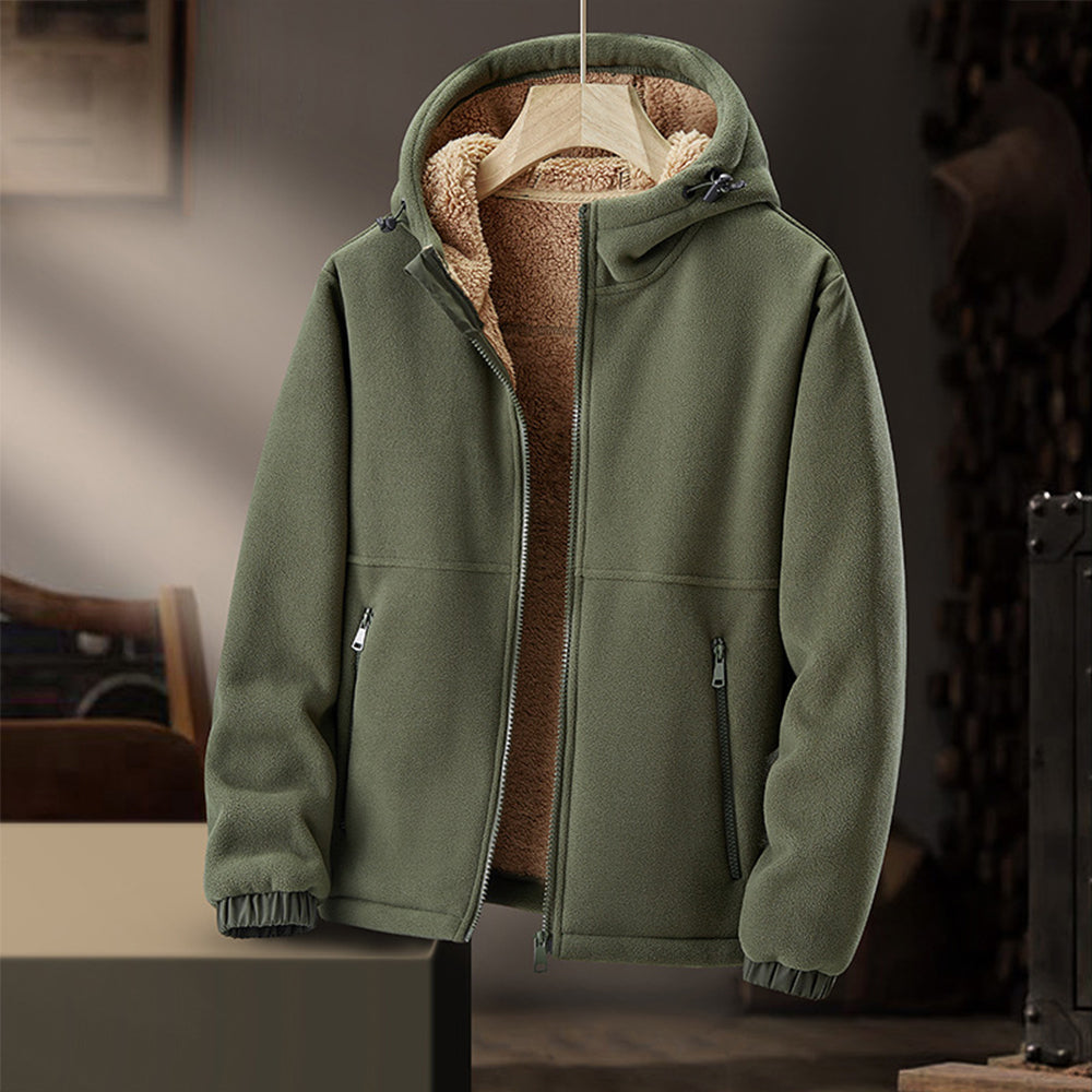Herren Fleecejacke Mit Kapuze Leicht
