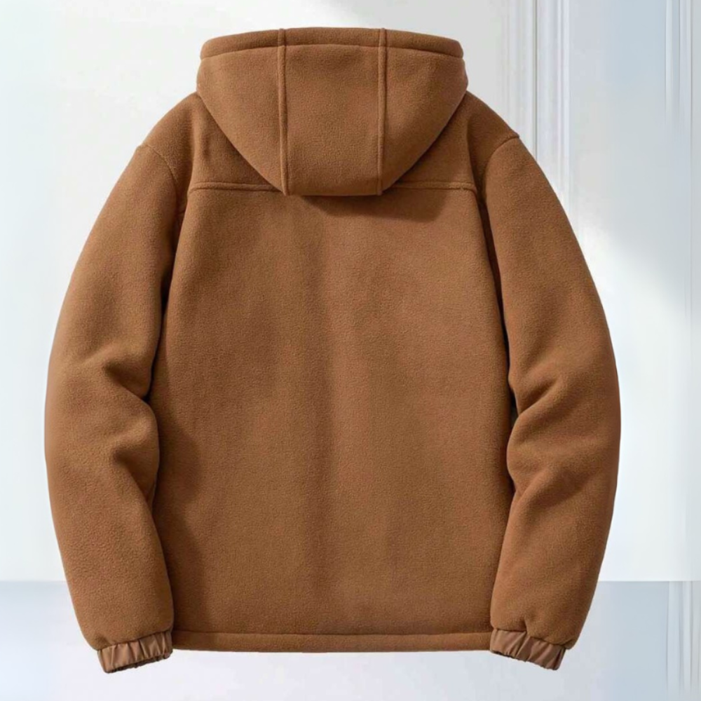 Eveloria Herren Fleecejacke Mit Kapuze Leicht Schwarz - Eveloria