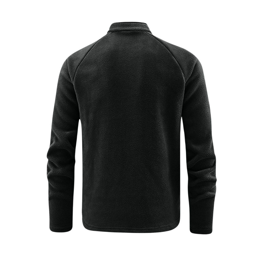 Herren Fleecejacke Thermisch Halbreißverschluss Schwarz - Eveloria