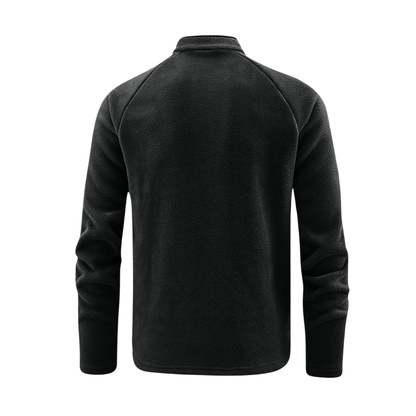 Herren Fleecejacke Thermisch Halbreißverschluss Schwarz - Eveloria