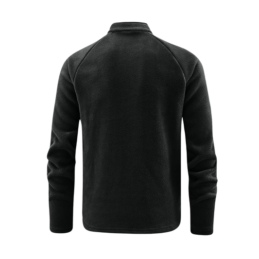 Herren Fleecejacke Thermisch Halbreißverschluss Schwarz - Eveloria