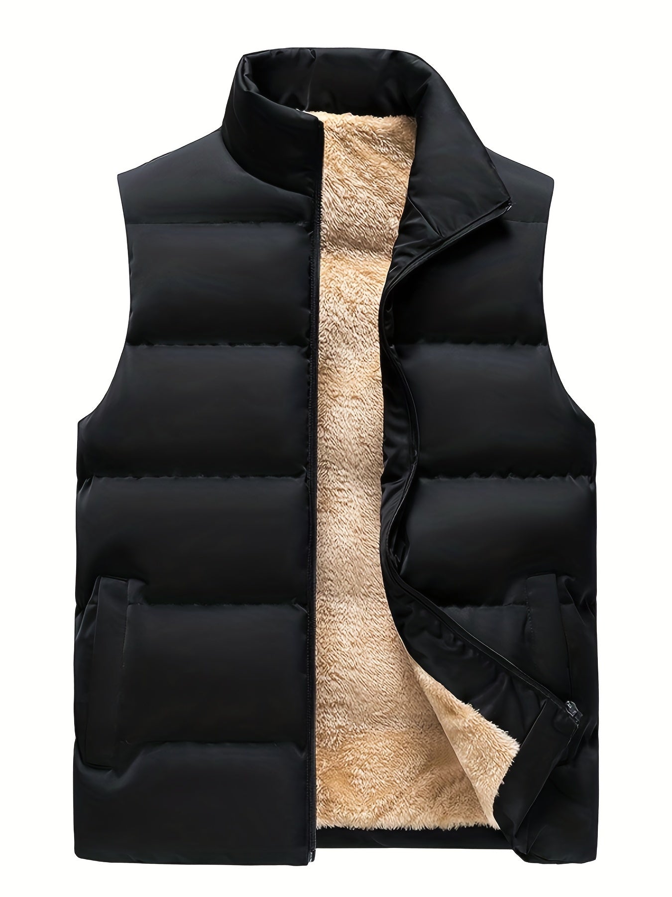 Herren Fleece-Weste Stehkragen Praktische Taschen