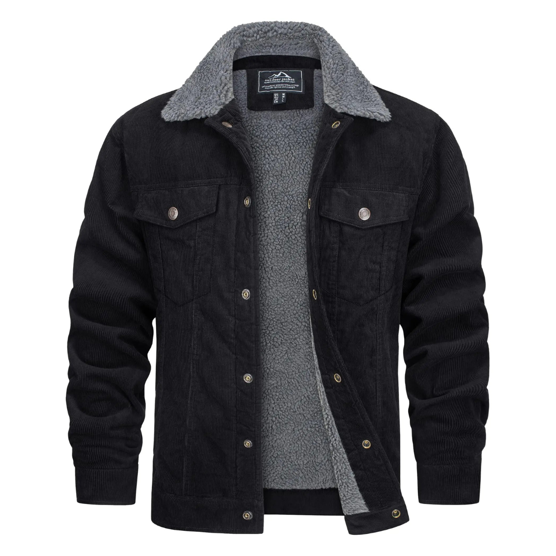 Herren Winterjacke Cord Fleecegefüttert Reguläre Passform - Eveloria