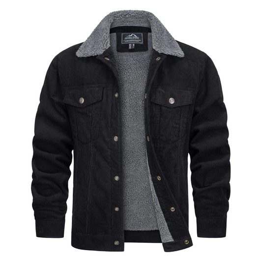 Herren Winterjacke Cord Fleecegefüttert Reguläre Passform - Eveloria