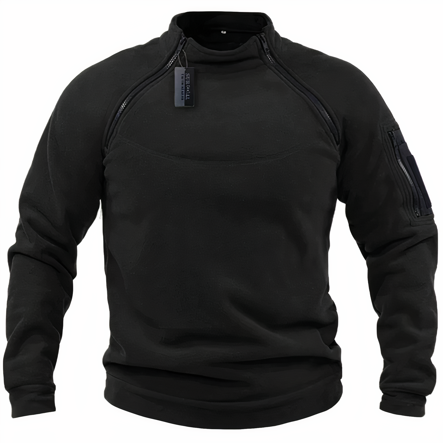 Herren Fleecepullover Quarter Zip Sweatshirt Fleece Grau - Eveloria