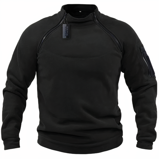 Herren Fleecepullover Quarter Zip Sweatshirt Fleece Grau - Eveloria