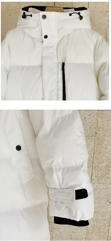 Damen Winterjacke Oversized Pufferjacke Kapuze Schwarz - Eveloria