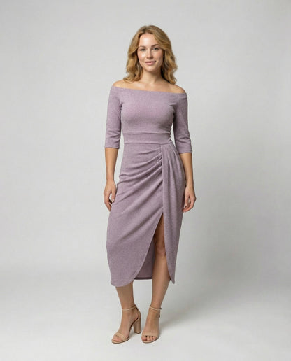 Damen Abendkleid Elegant Glänzend - Eveloria
