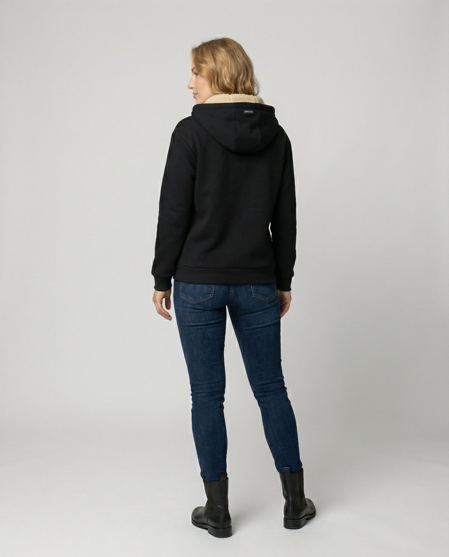 Damen Fleece-Hoodie Weich Warm Beige