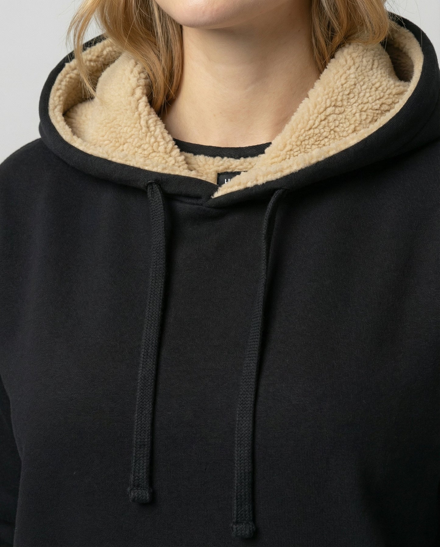 Damen Fleece-Hoodie Weich Warm Beige