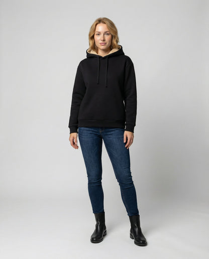 Damen Fleece-Hoodie Weich Warm Beige