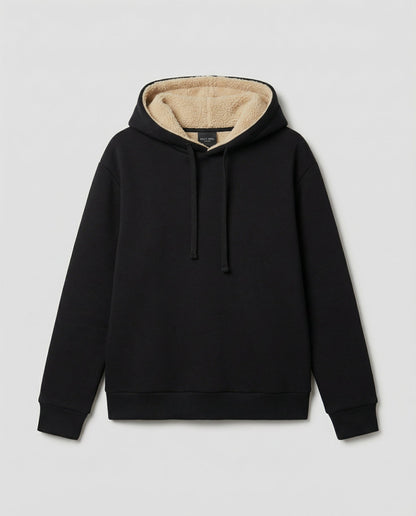 Damen Fleece-Hoodie Weich Warm Beige