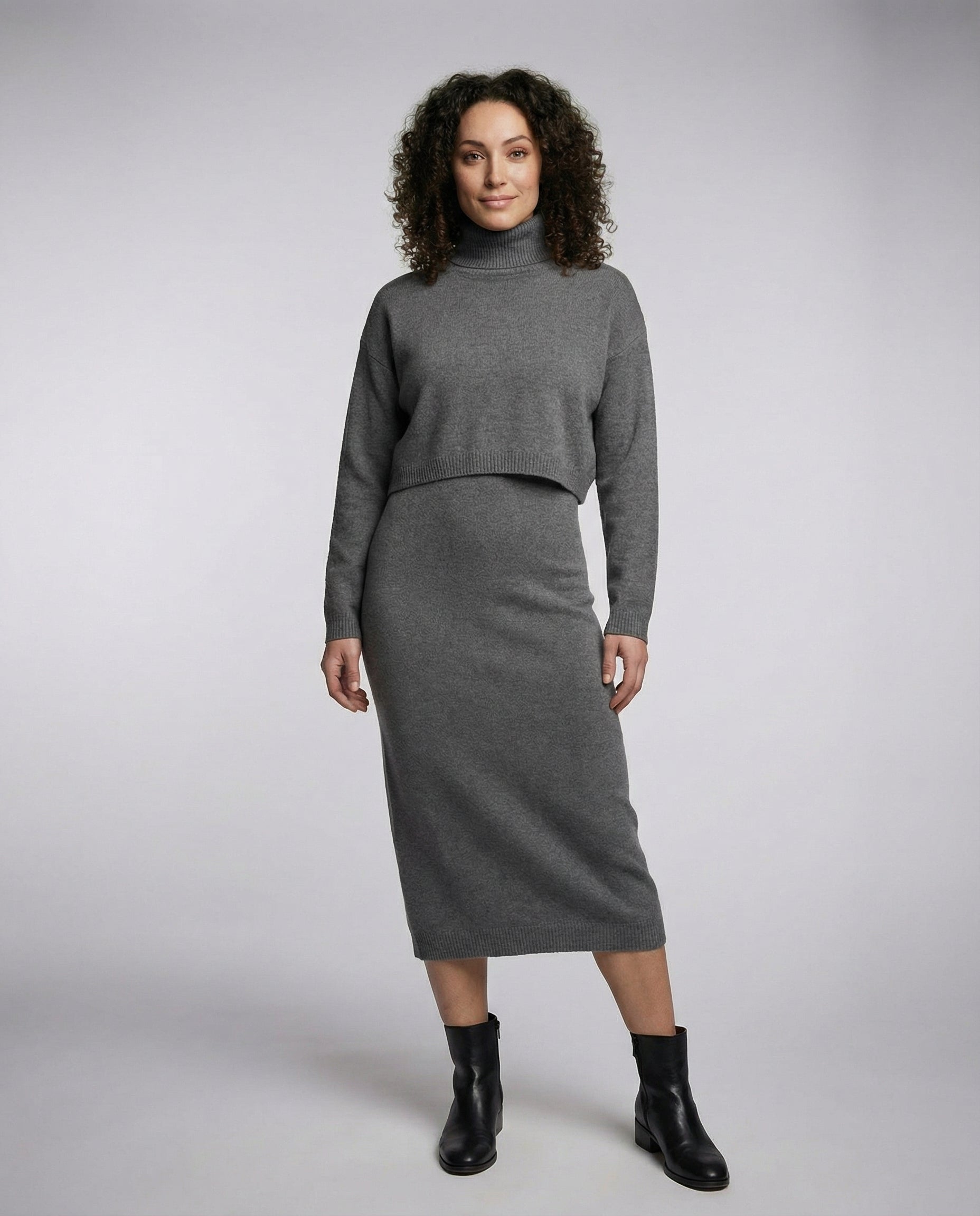 Elegantes Damen Midikleid Jersey - Eveloria