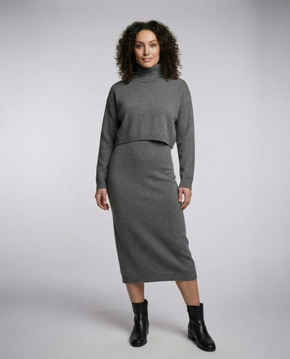 Elegantes Damen Midikleid Jersey - Eveloria