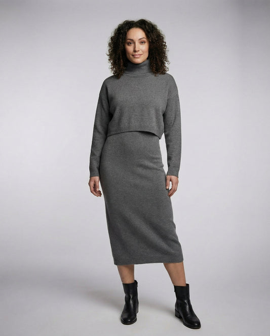 Elegantes Damen Midikleid Jersey - Eveloria