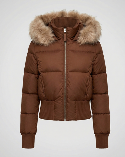 Gefütterte Damen Winterjacke Cropped